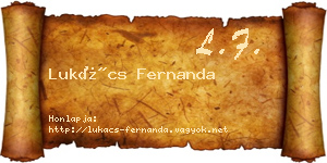 Lukács Fernanda névjegykártya
